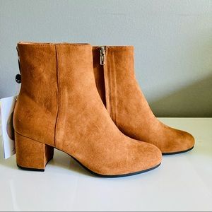 Faux suede booties